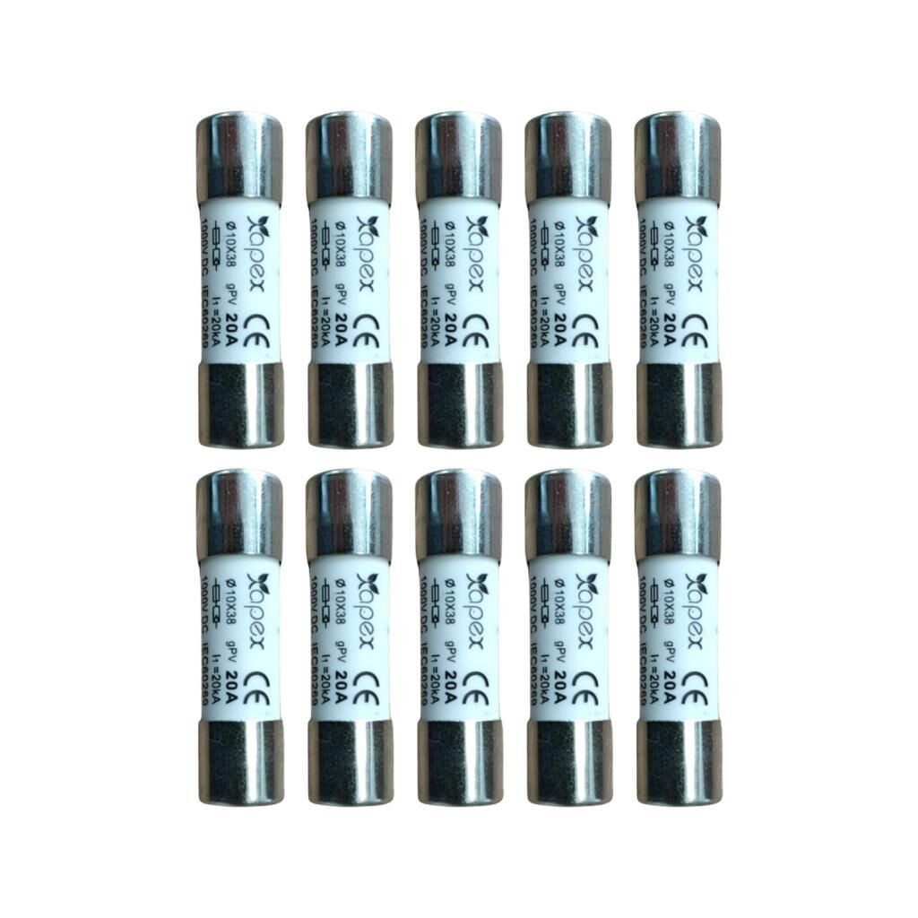 Apex DC Kartuş Sigorta 20A 1000V DC 10'lu Set