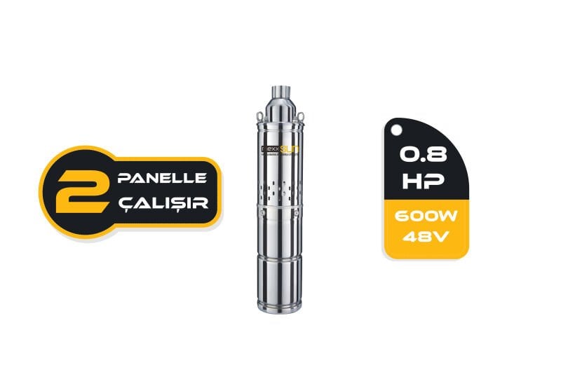 مضخة Mexxsun DC 0.8Hp 600W (نوع المسمار) (4SS600-48N) مضخة تعمل بالطاقة الشمسية وسائق