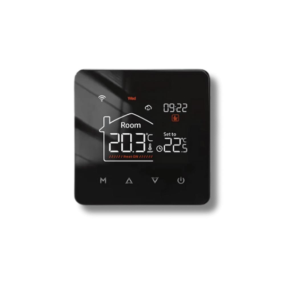 Novato Kablolu LCD Ekranlı WiFi Oda Termostatı (Siyah)