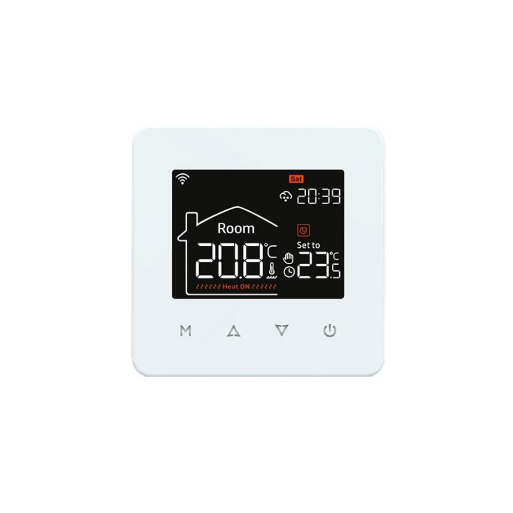 Novato Kablolu LCD Ekranlı WiFi Oda Termostatı (Beyaz)