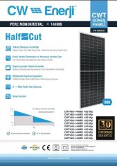 CW Enerji 455Wp 144PM M6 HC-MB Güneş Paneli 455 Watt Solar Panel Monokristal 30 YIL PERFORMANS GARANTİLİ