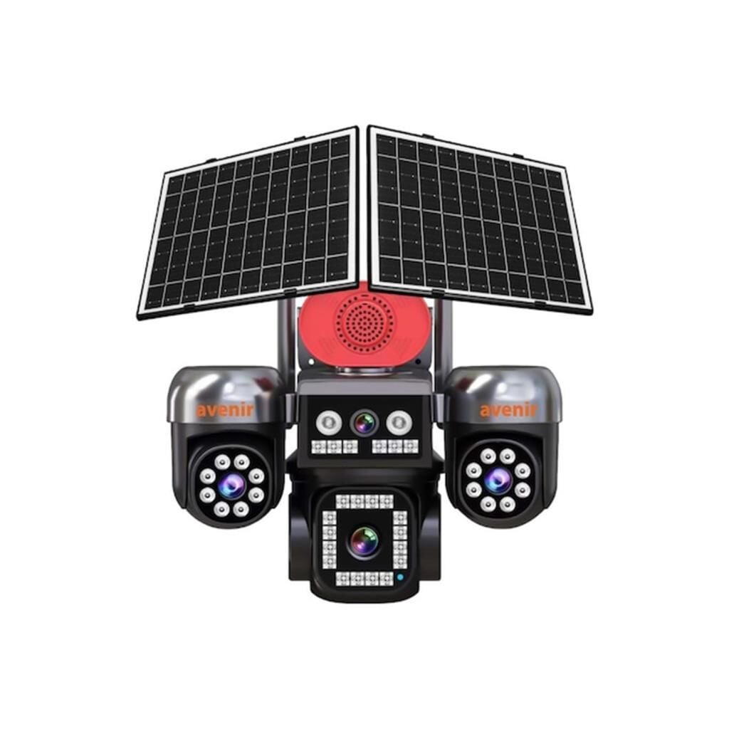Avenir AV-S446 12MP 4 Kameralı PTZ 4G Sim Kartlı Solar Kamera