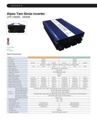 Alpex 2000 Watt 12 Volt Tam Sinüs İnverter