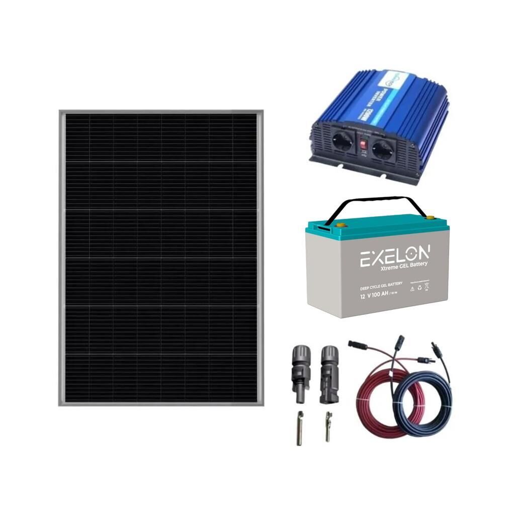1200 Watt Tv Aydınlatma Bağ Evi Güneş Enerjisi 250W Solar Paket