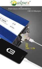 Alpex 2000 W 12 Volt UPS Akü Şarjlı Tam Sinüs Inverter