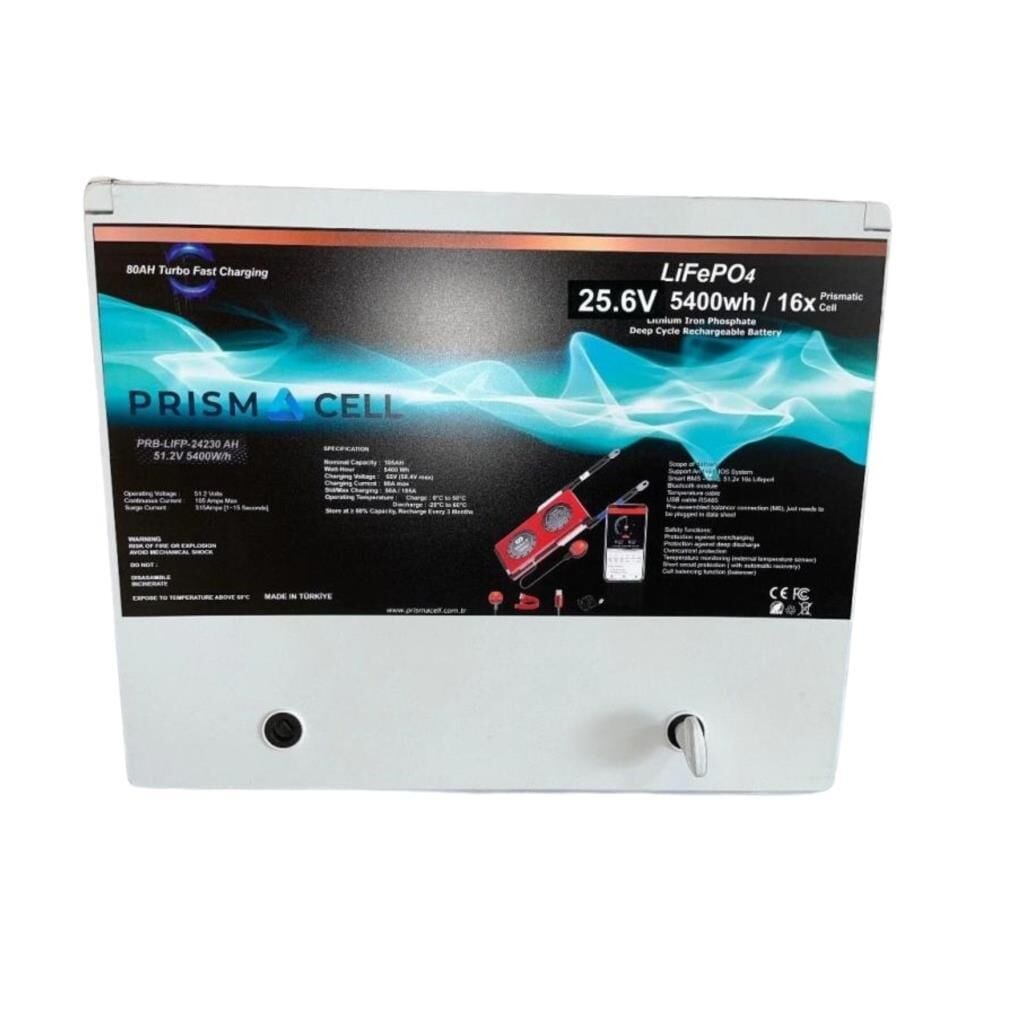 Prismacell LiFePO4 210Ah 25.6V Prizmatik Smart Bluetooth 5400W Akü