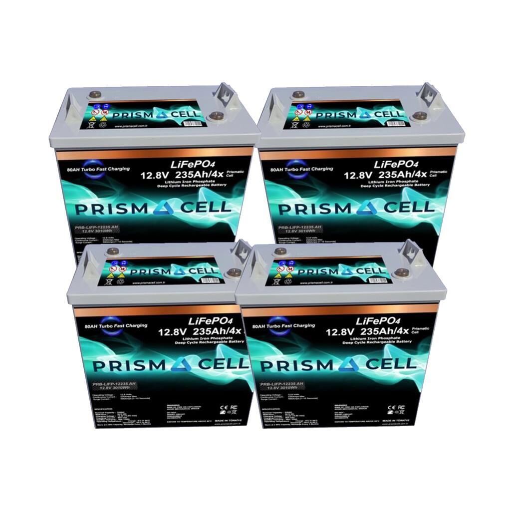 Prismacell Lifepo4 Golf Cart Battery 48 Volt 235ah Golf Arabası Lifepo4 Akü 4'lü Set
