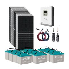 Güneş Enerjisi Bağ Evi Solar Paketi 5KVA Akıllı İnverter 285W Güneş Paneli 100Ah Jel Akü