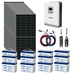 Güneş Enerjisi Bağ Evi Solar Paketi 5KVA Akıllı İnverter 410W Güneş Paneli 100Ah Jel Akü