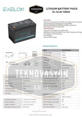 Teknovasyon Arge Exelon 12 V 100 AH Lityum Akü EL-12-100