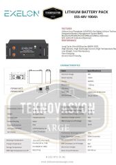 Teknovasyon Arge Exelon 48 V 100 Ah Lityum Akü Rack Tipi
