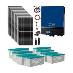 Güneş Enerjisi Solar Paketi 7.2kVA İnverter 550W Güneş Paneli 200Ah Jel Akü