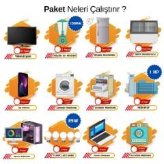 Güneş Enerjisi Solar Paketi 7.2kva  İnverter 550 watt  Güneş Paneli 200 Amper Jel  Akü