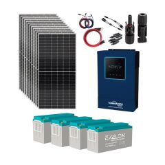 Güneş Enerjisi Solar Paketi 5.6kVA İnverter 550W Güneş Paneli 200Ah Jel Akü