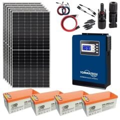Güneş Enerjisi Solar Paketi 5kva İnverter 550 watt Güneş Paneli 200 Amper Jel Akü