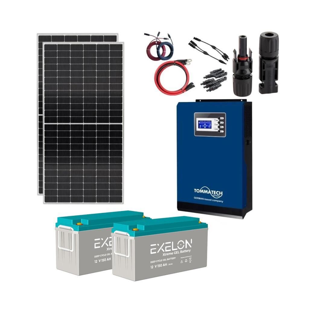Teknovation Arge Solar Energy Solar Package 3kva Inverter 450 watt Solar Panel 150 Ampere Gel Battery Vineyard House Off Grid Package