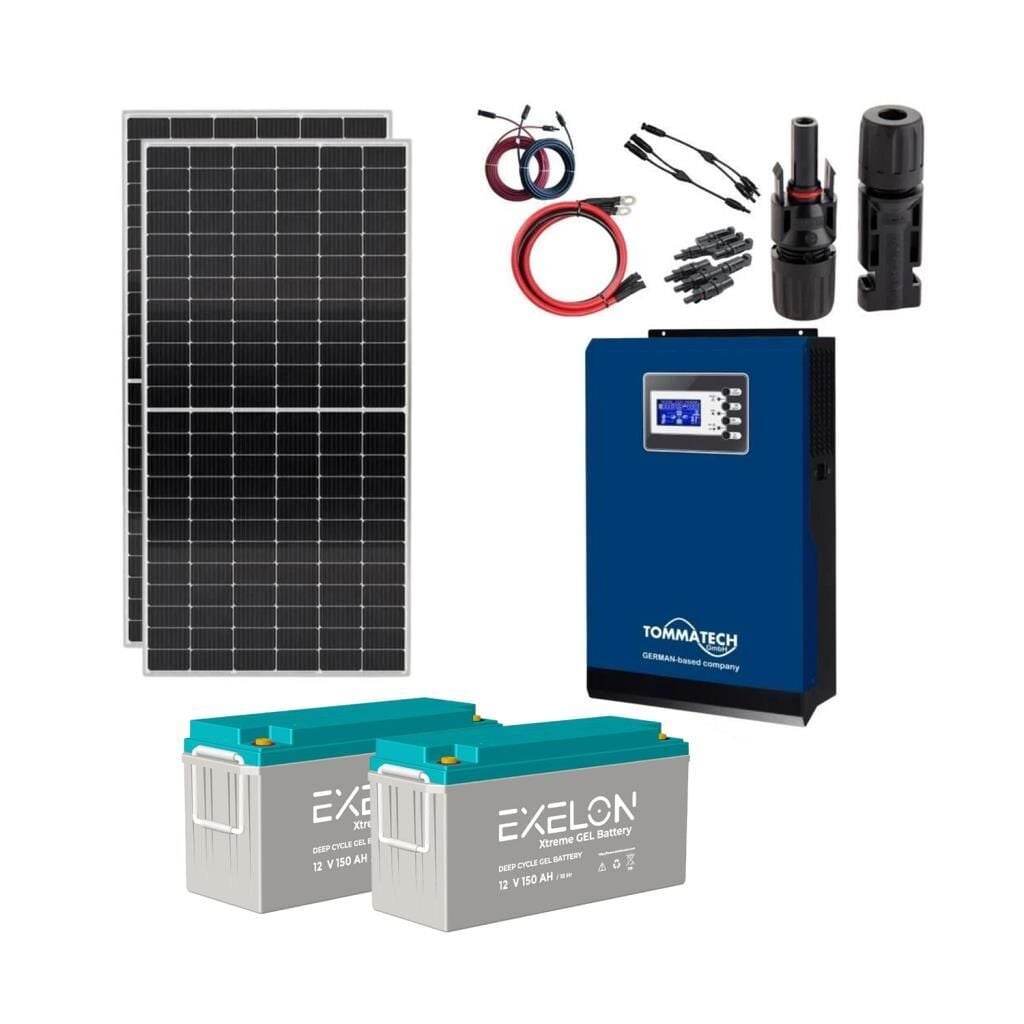 Güneş Enerjisi Solar Paketi 3kVA İnverter 450W Güneş Paneli 150Ah Jel Akü