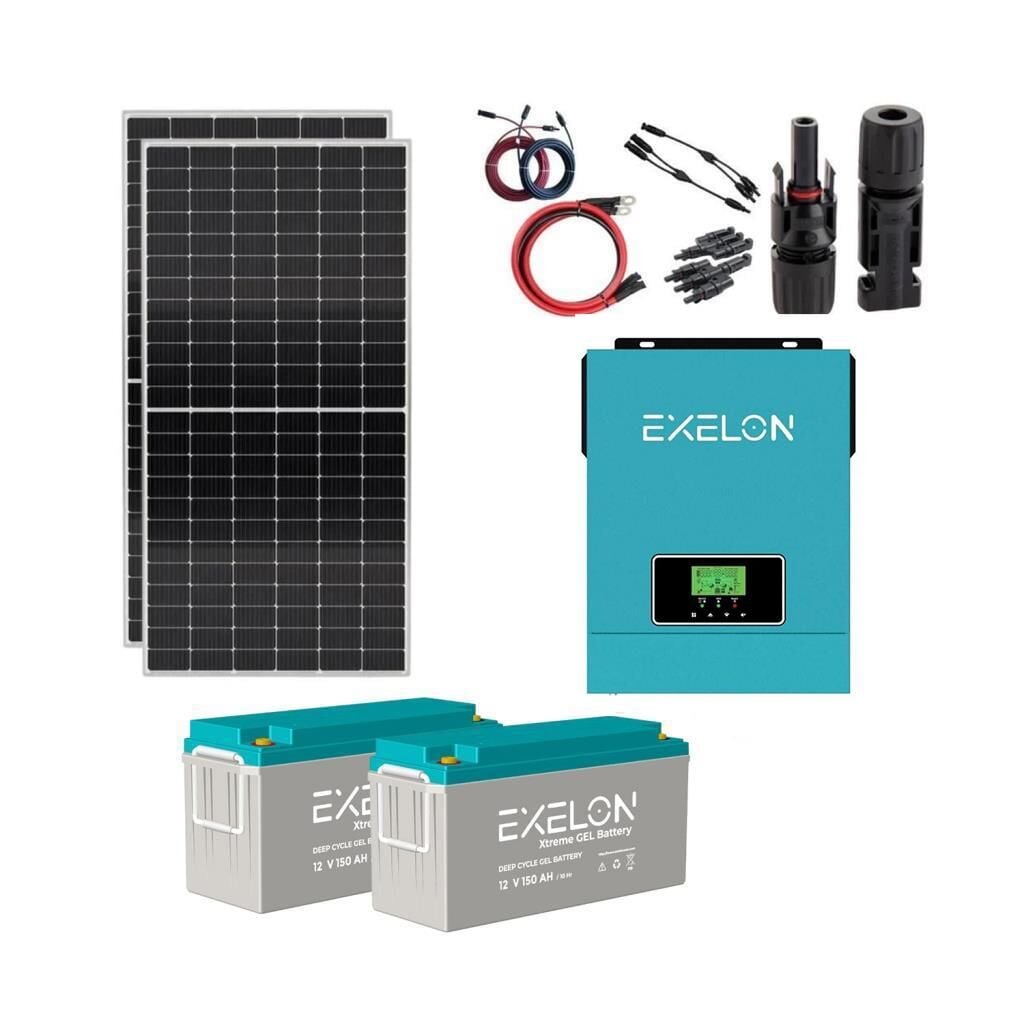Güneş Enerjisi Solar Paketi 3kVA İnverter 450W Güneş Paneli 150Ah Jel Akü