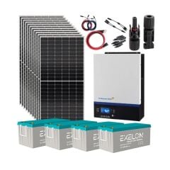 Güneş Enerjisi Solar Paketi 5kVA MPPT İnverter 550W Güneş Paneli 200Ah Jel Akü