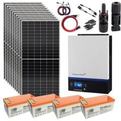 Güneş Enerjisi Solar Paketi VMIII 5Kva Mppt İnverter 550 watt Güneş Paneli 200 Amper Jel Akü