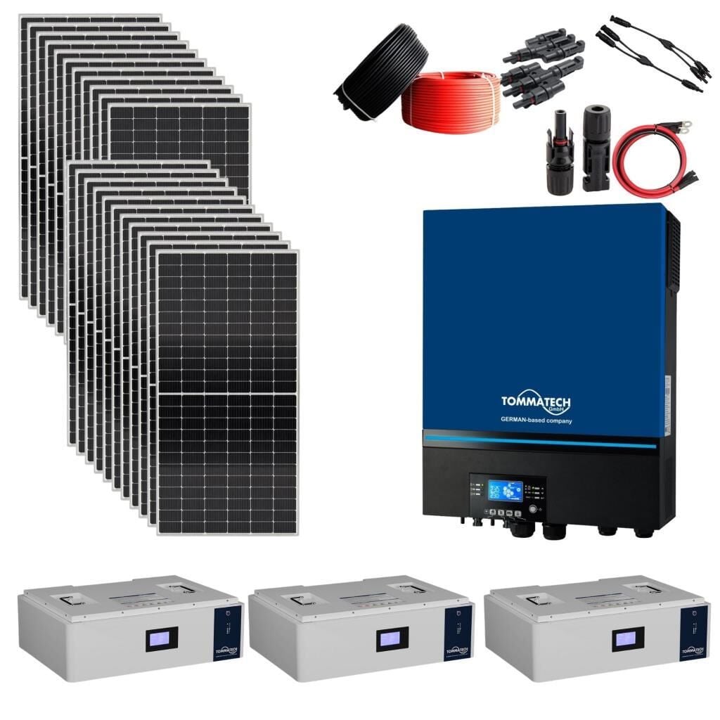 Teknovation Arge الطاقة الشمسية حزمة الطاقة الشمسية 11kva العاكس 455 وات لوحة شمسية 48V 50 أمبير بطارية ليثيوم مزرعة الكروم خارج حزمة الشبكة