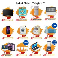 Güneş Enerjisi Solar Paketi 11kva İnverter 550 watt Güneş Paneli 48V 100 Amper Lityum Akü