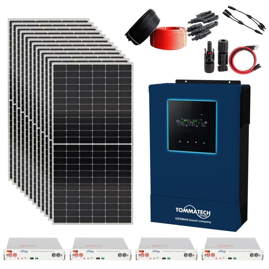 Güneş Enerjisi Solar Paketi 5.6kva İnverter 550 watt Güneş Paneli 48V 50 Amper Lityum Akü