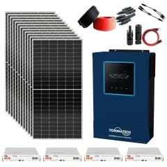 Güneş Enerjisi Solar Paketi 5.6kva İnverter 550 watt Güneş Paneli 48V 50 Amper Lityum Akü