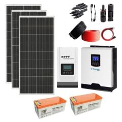 Güneş Enerjisi Solar Paketi 1kva İnverter 210 watt Güneş Paneli 100 Amper Jel Akü