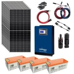 Güneş Enerjisi Solar Paketi 3kva İnverter 400 watt Güneş Paneli 200 Amper Jel Akü