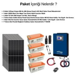 Teknovation Arge الطاقة الشمسية حزمة الطاقة الشمسية 3kva العاكس 455 واط لوحة شمسية 200 أمبير بطارية هلام الكروم منزل خارج حزمة الشبكة