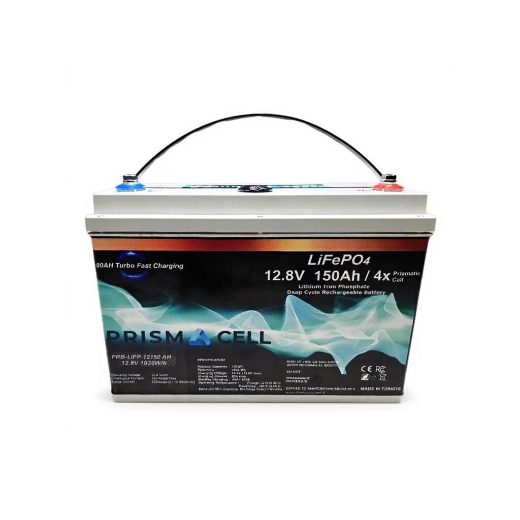 12.8V 150Ah LiFePO4 Akü Turbo Fast Charging Özellikli Karavan, Marin ve Solar Yaşam Aküsü