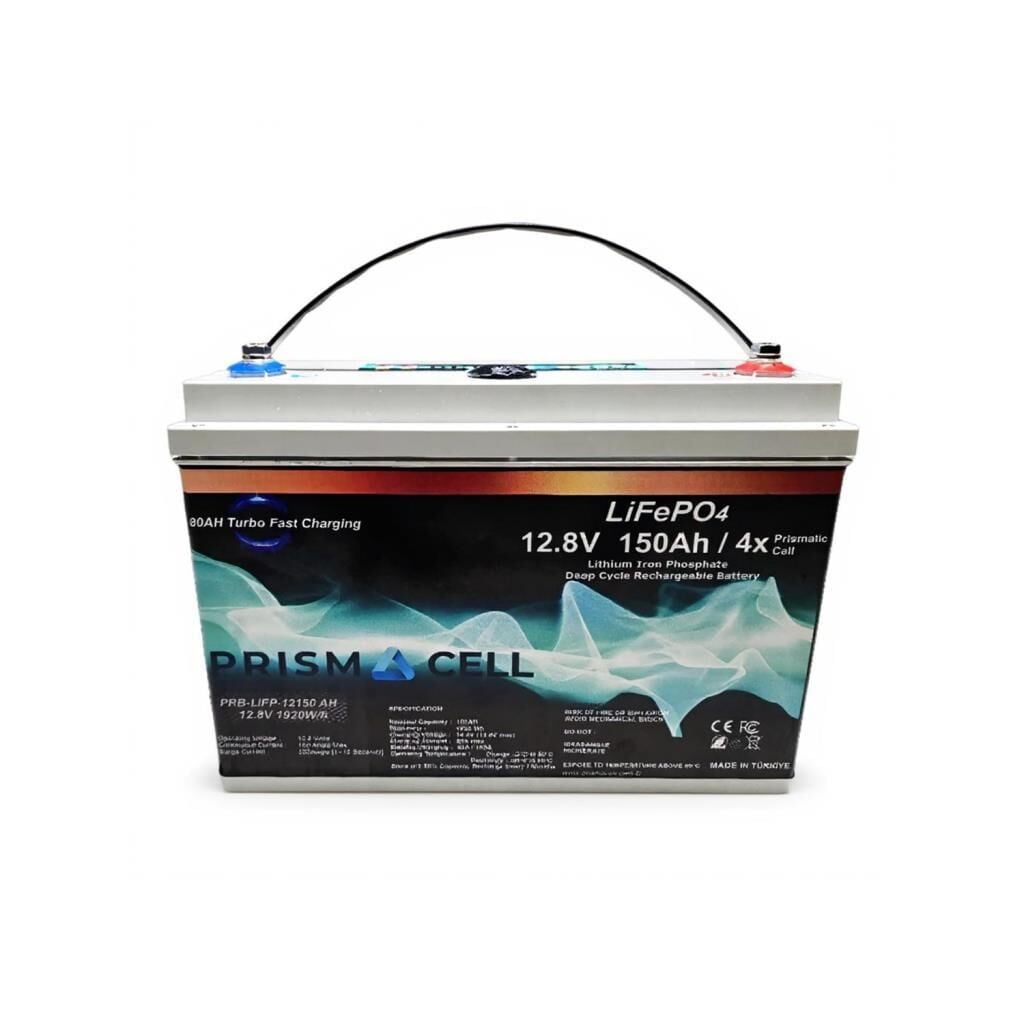 12.8V 150Ah LiFePO4 Akü Turbo Fast Charging Özellikli Karavan, Marin ve Solar Yaşam Aküsü