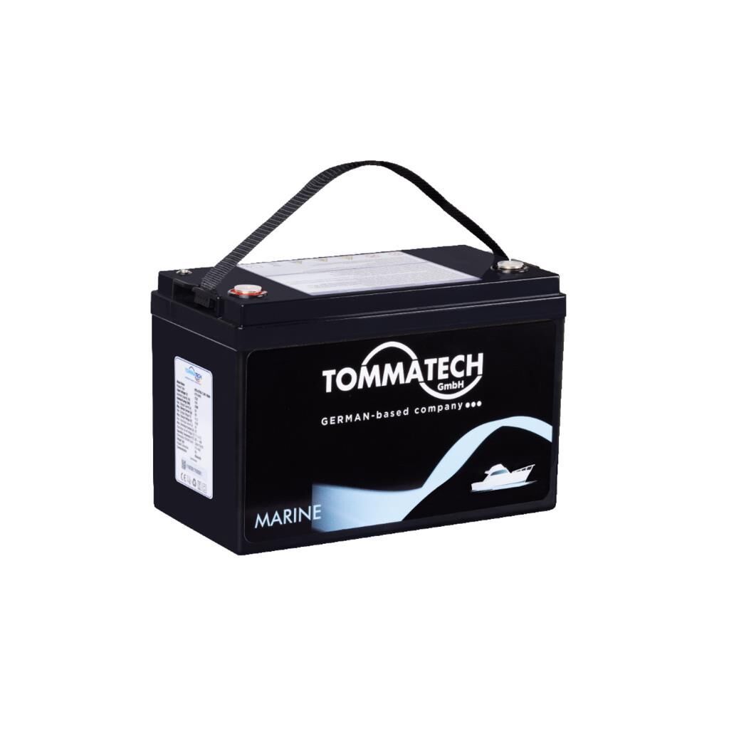 TommaTech 12.8V 100Ah Marin Lityum Batarya Bluetooth Destekli