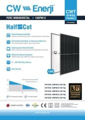 CW Enerji 545Wp 108PM M12 HC-MB لوحة شمسية نصف مقطوعة متعددة القضبان الشمسية