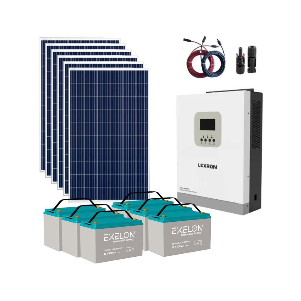 Polykristalli Bağ Evi Paketi (PAKET 6) 3kW MPPT İnverter 6x295W Panel 6x100Ah Jel Akü