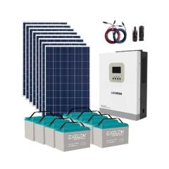 Polykristalli Bağ Evi Paketi (PAKET 7) 3kW MPPT İnverter 8x295W Panel 8x100Ah Jel Akü