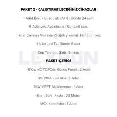 MONOKRİSTALLİ KÜÇÜK EV PAKETİ (PAKET 2)