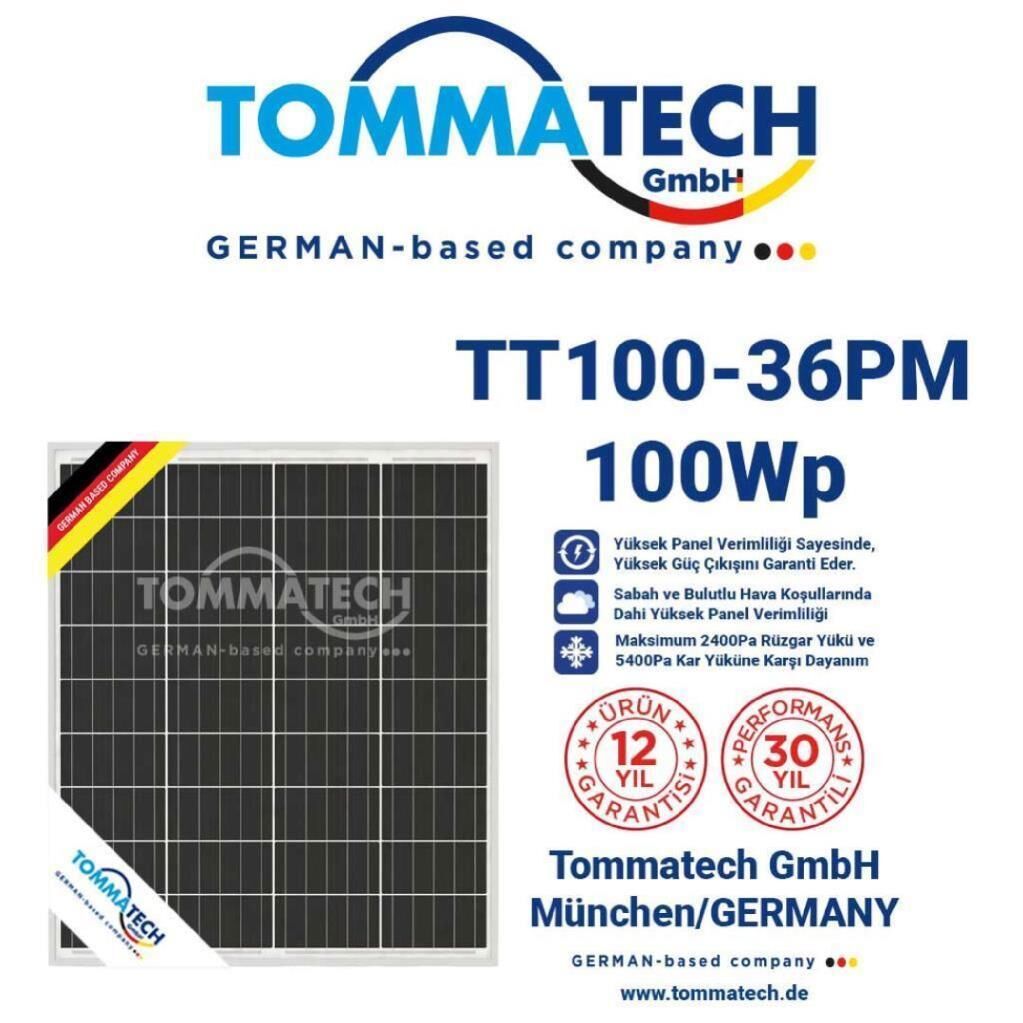 Tommatech 100 Watt Monocrystalline Solar Solar Panel Mono Crystalline Solar Panel