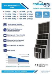 Tommatech 100 Watt Monokristal Solar Güneş Paneli