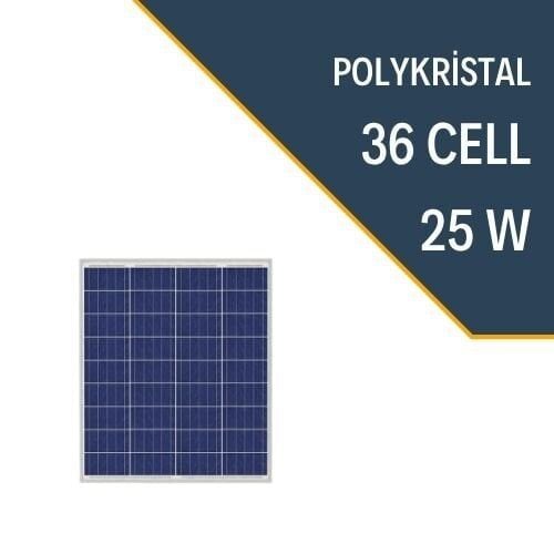 25W POLYKRİSTAL GÜNEŞ PANELİ