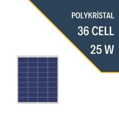 25W POLYKRİSTAL GÜNEŞ PANELİ
