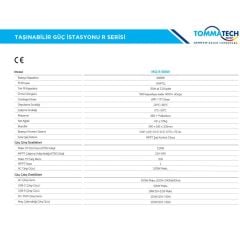 TommaTech 500W Taşınabilir Güç Kaynağı Power Station R Serisi