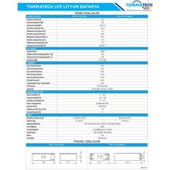 TommaTech Modüler Serisi 51.2V 102AH G2 LFP Lityum Batarya - 4 Adet