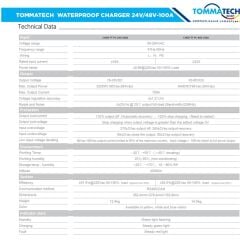 TommaTech Batarya Şarj Ünitesi Mobil 24V-100A