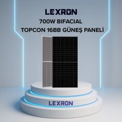 LEXRON TOPCON BIFACIAL 700W 10BB HALF CUT  GÜNEŞ PANELİ