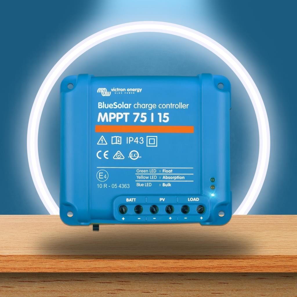 Victron Bluesolar 75-15 15 Amps Mppt شاحن للطاقة الشمسية Mppt جهاز تحكم في الشحن