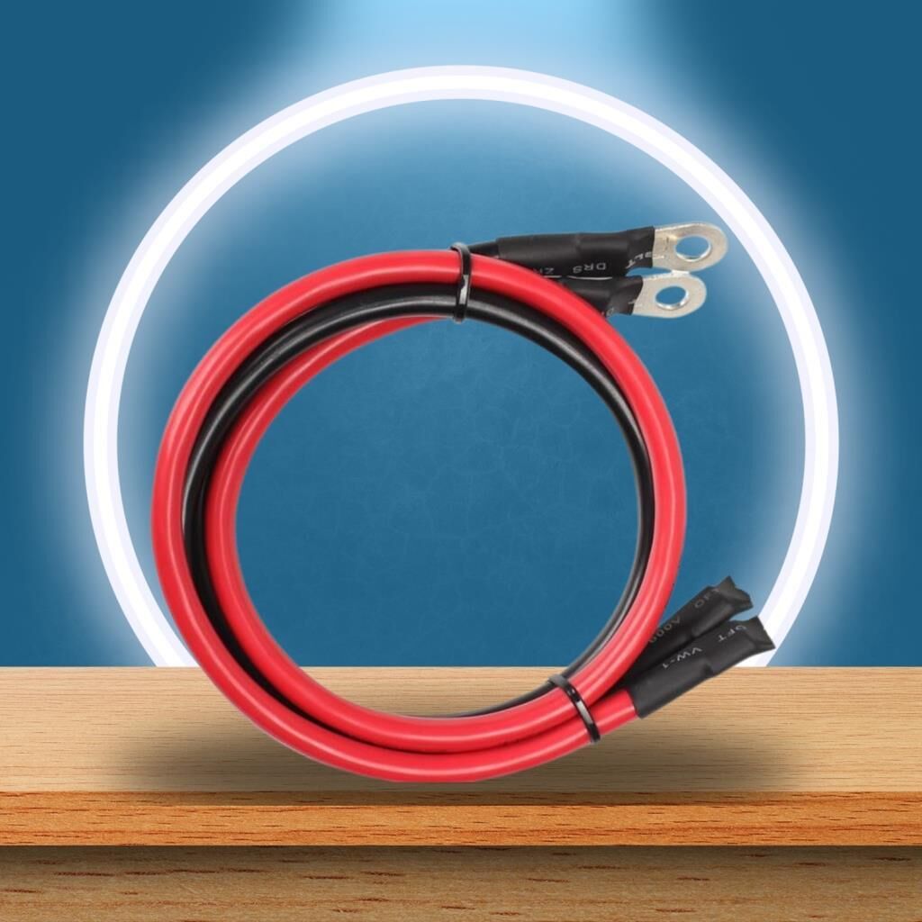25 mm cable with connectors between battery and inverter - 1m black - 1m red Connector