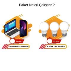 50 Watt Güneş Paneli Aydınlatma Paketi Solar Paket