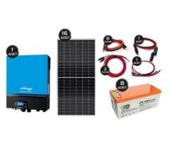 Güneş Enerjisi  Hibrit Paket 7.2 KVA İnverter 450 watt  Güneş Paneli 200 Amper Jel Akü İ-2000W 48V Rüzgar Türbini + Hibrit Şarj Kontrol